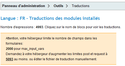 Max input var ovh et traduction Prestashop