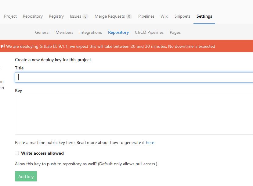 Gitlab deploy key