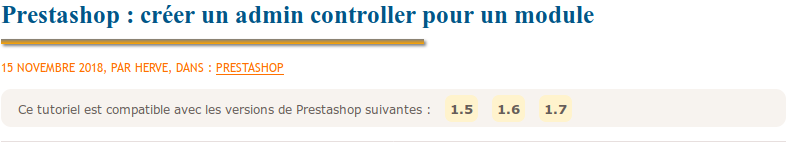 Blog versions prestashop